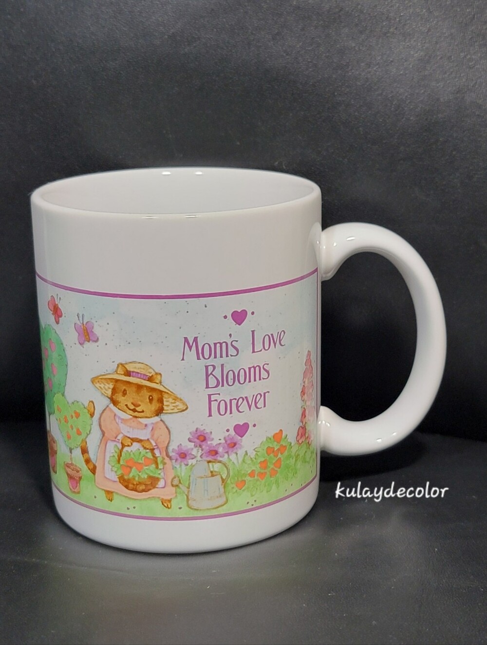 Vintage Avon Mom's Love Blooms Forever Moms Make Love Grow Ceramic Coffee Mug